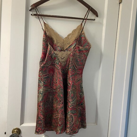 Victoria’s Secret Gold Label Vintage Chemise XS in Paisley with lace trim - Picture 4 of 6